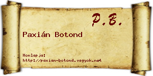 Paxián Botond névjegykártya